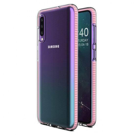 OEM Samsung Galaxy A40 Spring Case Λεπτή Θήκη Σιλικόνης - Διάφανη - Light Pink