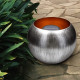 Navaris Outdoor Solar Light Bowl Φωτιστικό Εξωτερικού Χώρου - Round Metal Fire Pit - Silver - 47542.02