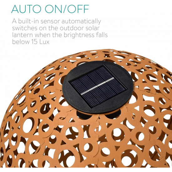 Navaris Outdoor Solar Light Ball Διακοσμητική Φωτεινή Μπάλα - Powder Rust Ornament - 47543.02
