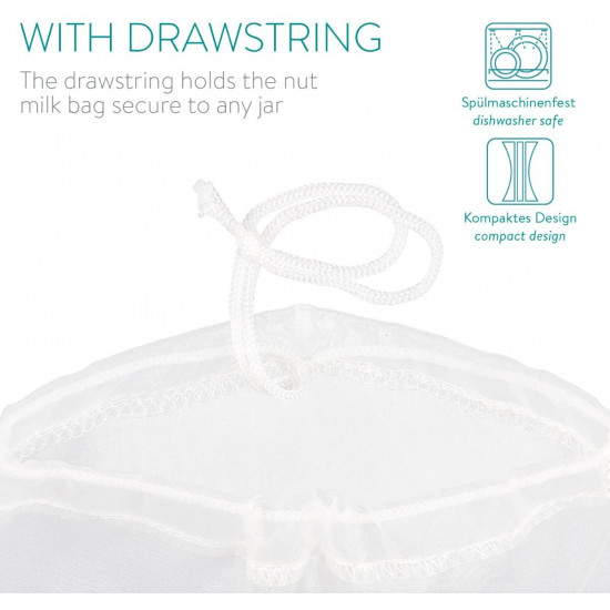 Navaris Organic Nut Milk Bag Σακούλα Γάλακτος - Large 30 x 30cm - White - 44348.03