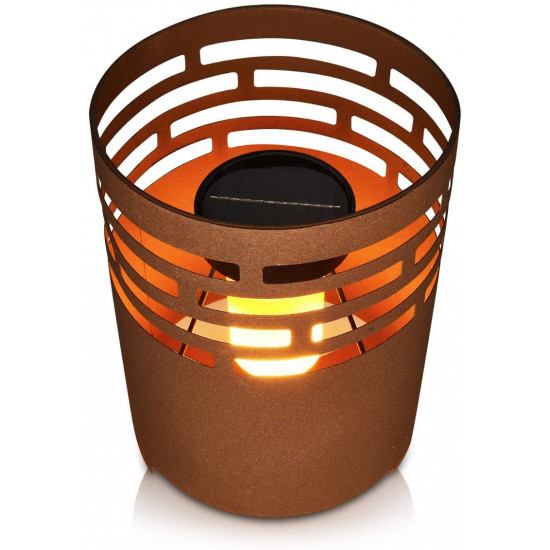 Navaris Outdoor Solar Light Drum Φωτιστικό Εξωτερικού Χώρου - Metal Fire Pit Lantern - 47541.01