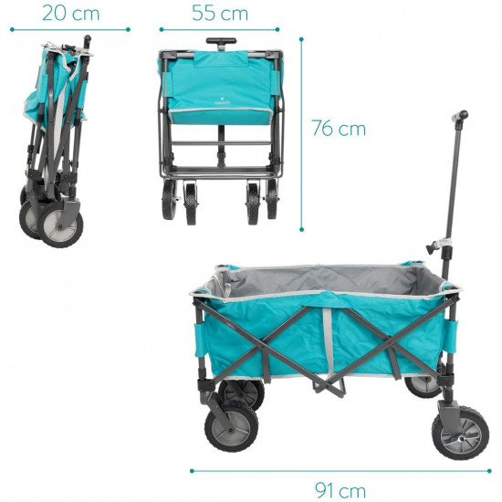 Navaris Foldable Garden Trolley on Wheels Αναδιπλούμενο Καρότσι Κήπου - Blue - 45540.78.22