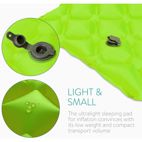 Navaris Inflatable Sleeping Mat Φουσκωτό Στρώμα - Green - 45135.07