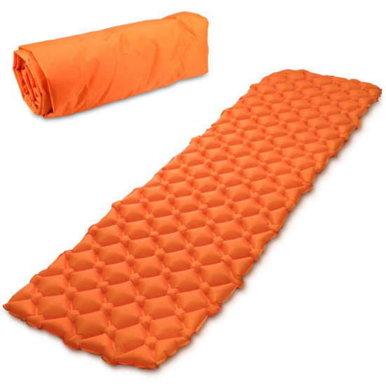 Navaris Inflatable Sleeping Mat Φουσκωτό Στρώμα  - Orange - 45135.29