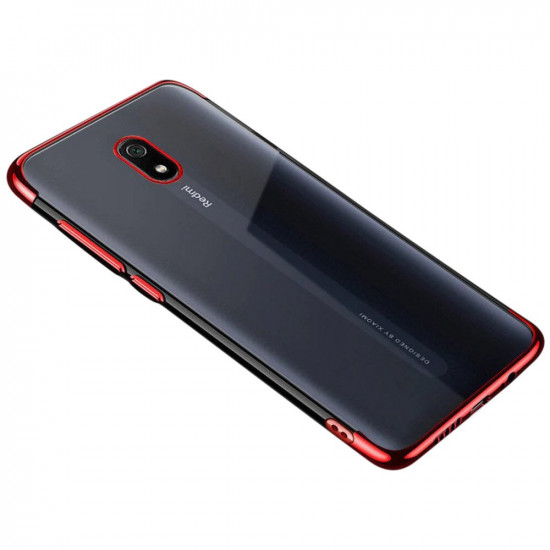 OEM Xiaomi Redmi 8A Electroplating Θήκη Σιλικόνης TPU - Red - Διάφανη