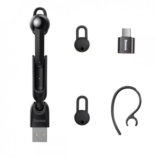 Baseus A05 Magnetic Bluetooth Earphone - Ασύρματο ακουστικό με Μαγνητική Βάση Φόρτισης - Black - NGA05-01