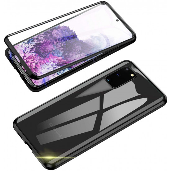 OEM Samsung Galaxy S20 Μαγνητική Θήκη Full Body Front and Back χωρίς Screen Protector - Black / Διάφανη