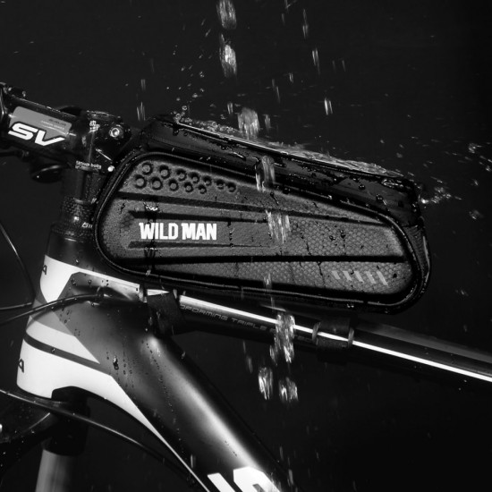 Wildman Σκληρή Αδιάβροχη Βαλίτσα Ποδηλάτων με Θήκη για Κινητά - Large - Black