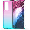 KW Huawei P40 Pro Θήκη Σιλικόνης TPU Design Two Colors - Dark Pink / Blue - Διάφανη - 51601.02