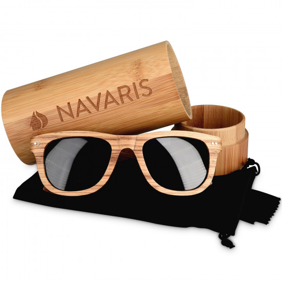 Navaris Unisex Γυαλιά Ηλίου - UV400 - Black / Light Brown - 40730.22