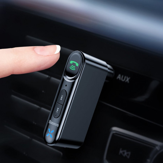 Baseus Type 7 AUX Car Bluetooth Receiver για Αναπαραγωγή Μουσικής / Κλήσεις στο Αυτοκίνητο - Black - WXQY-01