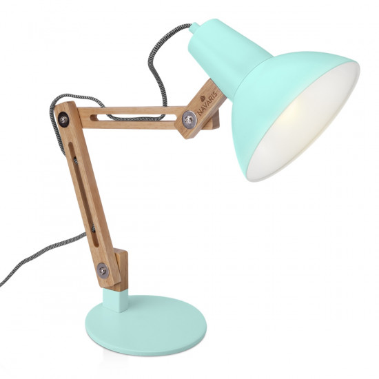 Navaris Wooden Desk Lamp Επιτραπέζιο Φωτιστικό από Ξύλο - Brown / Mint Green - 49125.50