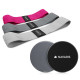 Navaris Σετ με 3 Ιμάντες Γυμναστικής και 2 Δίσκους Ολίσθησης - Grey / Pink - 50879.01.01