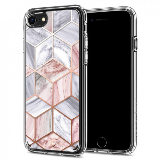 Ciel By CYRILL iPhone SE 2022 / SE 2020 / 7 / 8 Σκληρή Θήκη με Πλαίσιο Σιλικόνης - Pink Marble
