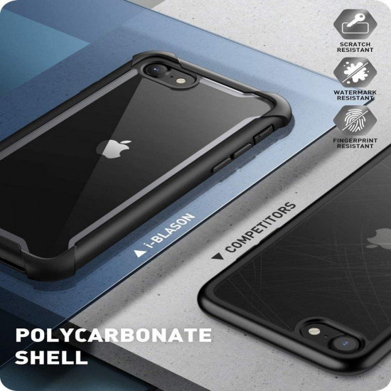 i-Blason iPhone SE 2022 / SE 2020 / 7 / 8 Ares Σκληρή Θήκη με Πλαίσιο Σιλικόνης και Προστασία Οθόνης - Black