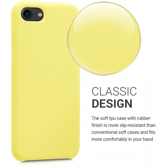 KW iPhone SE 2022 / SE 2020 / 7 / 8 Θήκη Σιλικόνης Rubber TPU - Pastel Yellow - 40225.30