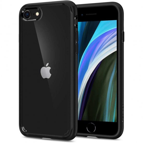 Spigen iPhone SE 2022 / SE 2020 / 7 / 8 Ultra Hybrid Σκληρή Θήκη με Πλαίσιο Σιλικόνης - Black