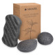 Navaris Set of Konjac Sponges Σετ με 3 Σφουγγάρια Καθαρισμού Προσώπου και Σώματος - Black Charcoal - 49124.01