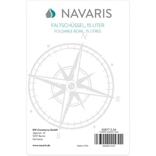 Navaris Πτυσσόμενος Κάδος Νερού και Αποθήκευσης - 15L - Black - 50877.2.04