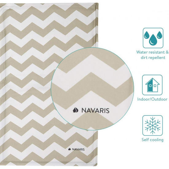 Navaris Pet Cooling Mat - Στρώμα Ψύξης για Κατοικίδια - Design Zig Zag - Grey - 51184.2