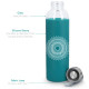 Navaris Γυάλινο Μπουκάλι Νερού με Κάλυμμα Σιλικόνης - Design Indian Sun - 550ml - Petrol - 51823.78.01