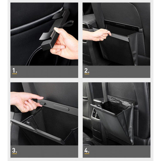 Baseus Large Garbage Bag - Τσάντα Απορριμάτων για τα Πίσω Καθίσματα του Αυτοκινήτου - Black - CRLJD-A01