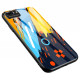 OEM iPhone SE 2022 / SE 2020 / 7 / 8 Θήκη με Πλαίσιο Σιλικόνης και Όψη Γυαλιού Tempered Glass - Colorful - Pattern 1