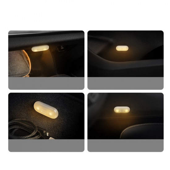 Baseus Capsule Car Interior Lights - 2 Αυτοκόλλητες Λάμπες για το Αυτοκίνητο - White - DGXW-02