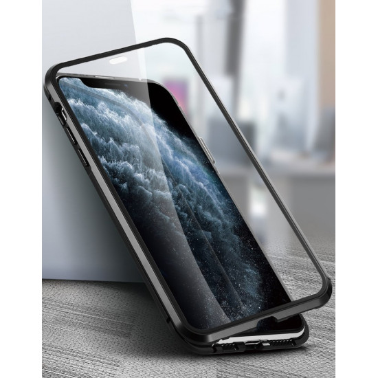 Wozinsky iPhone 7 / 8 Μαγνητική Θήκη Full Body Front and Back με Προστασίας Οθόνης και Κάμερας - Black / Διάφανη