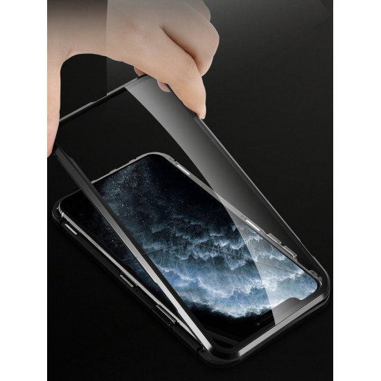 Wozinsky Samsung Galaxy S20 Ultra Μαγνητική Θήκη Full Body Front and Back με Προστασίας Οθόνης και Κάμερας - Black / Διάφανη