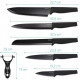 Navaris Σετ με 5 Τεμάχια μαχαιριών και 1 Αποφλοιωτή - Black - 48366.06.02