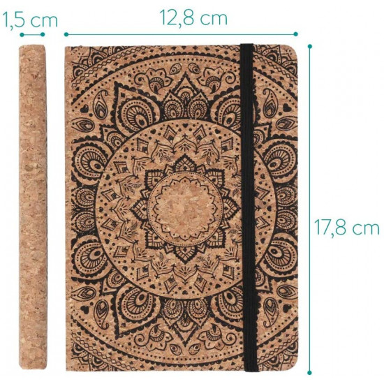 Navaris Notebook with Cork Cover Σημειωματάριο από Φελλό Design Indian Sun - 48477.04