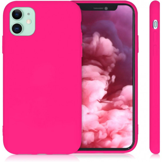 KW iPhone 11 Θήκη Σιλικόνης Rubberized TPU - Neon Pink - 50791.77