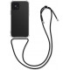 KW iPhone 12 Pro Max Θήκη Σιλικόνης TPU με Λουράκι - Διάφανη / Black - 52732.01