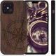 KW iPhone 12 Pro Max Θήκη από Φυσικό Ξύλο Design Navigational Compass - Dark Brown - 52736.01