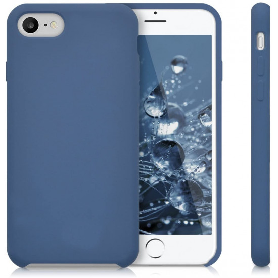 KW iPhone SE 2022 / SE 2020 / 7 / 8 Θήκη Σιλικόνης Rubber TPU - Dark Blue - 40225.17