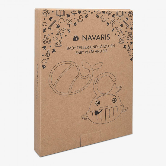 Navaris Αντιολισθητικό Παιδικό Πιάτο Σιλικόνης με Σαλιάρα - Green Mint - 51374.01