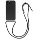 KW iPhone 12 / iPhone 12 Pro Θήκη Σιλικόνης TPU με Λουράκι - Διάφανη / Black - 52730.01