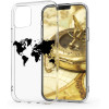 KW iPhone 12 / iPhone 12 Pro Θήκη Σιλικόνης TPU Design Travel Outline - Διάφανη / Black - 53039.01