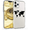 KW iPhone 12 / iPhone 12 Pro Θήκη Σιλικόνης TPU Design Travel Outline - Διάφανη / Black - 53039.01