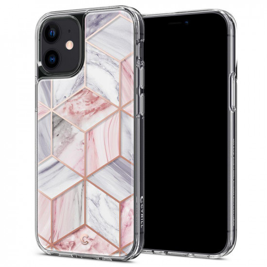 CYRILL iPhone 12 mini Cecile Σκληρή Θήκη με Πλαίσιο Σιλικόνης - Pink Marble