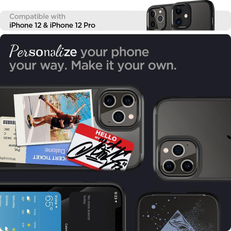 Spigen iPhone 12 / iPhone 12 Pro Ultra Hybrid Σκληρή Θήκη με Πλαίσιο Σιλικόνης - Matte Black Spigen iPhone 12 / iPhone 12 Pro Ultra Hybrid Σκληρή Θήκη με Πλαίσιο Σιλικόνης - Matte Black