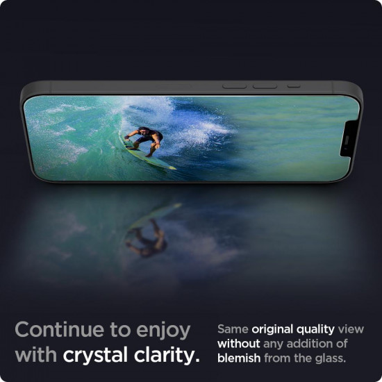 Spigen iPhone 12 / iPhone 12 Pro GLAS.tR Slim HD Case Friendly Full Screen Tempered Glass Αντιχαρακτικό Γυαλί Οθόνης 9H - Clear - AGL01511