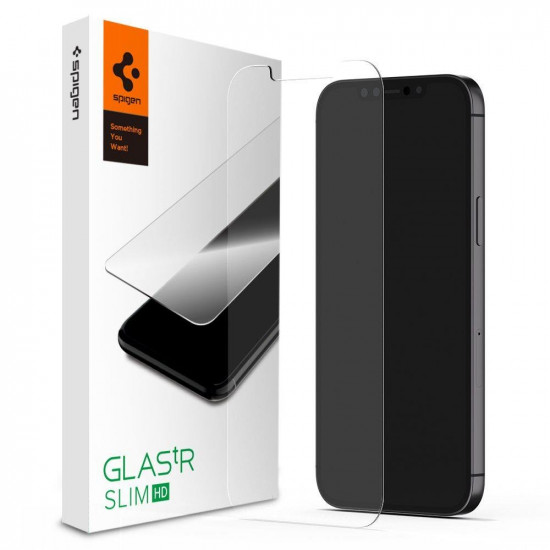Spigen iPhone 12 / iPhone 12 Pro GLAS.tR Slim HD Case Friendly Full Screen Tempered Glass Αντιχαρακτικό Γυαλί Οθόνης 9H - Clear - AGL01511