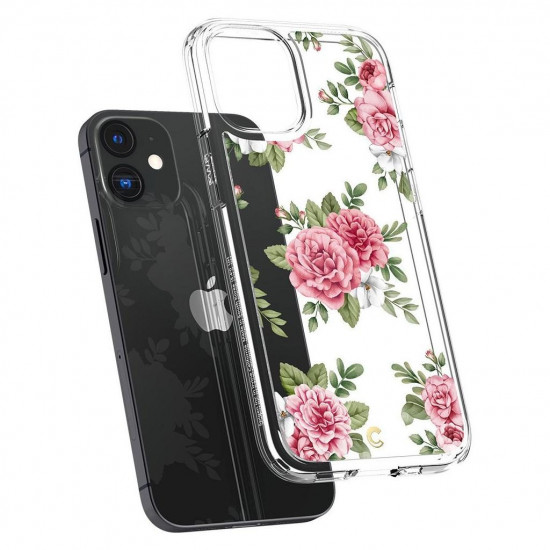 CYRILL iPhone 12 mini Cecile Σκληρή Θήκη με Πλαίσιο Σιλικόνης - Pink Floral