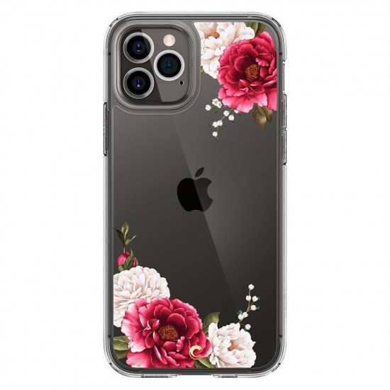 CYRILL iPhone 12 / iPhone 12 Pro Cecile Σκληρή Θήκη με Πλαίσιο Σιλικόνης - Red Floral