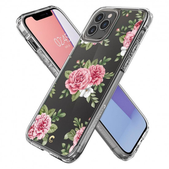 CYRILL iPhone 12 / iPhone 12 Pro Cecile Σκληρή Θήκη με Πλαίσιο Σιλικόνης - Pink Floral