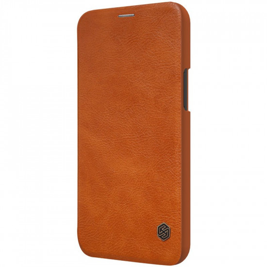 Nillkin iPhone 12 Pro Max Qin Leather Flip Book Case Θήκη Βιβλίο - Brown