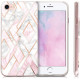 KW iPhone SE 2022 / SE 2020 / 7 / 8 Θήκη Σιλικόνης TPU Design Glory Mix 2 - Rose Gold / White / Dusty Pink - 46227.24