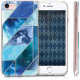 KW iPhone SE 2022 / SE 2020 / 7 / 8 Θήκη Σιλικόνης TPU Design Geometric Patterns - Blue / Turquoise / Silver - 46227.30